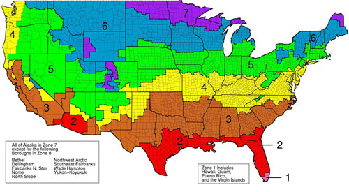 r-value insulation map based on climate in South Carolina